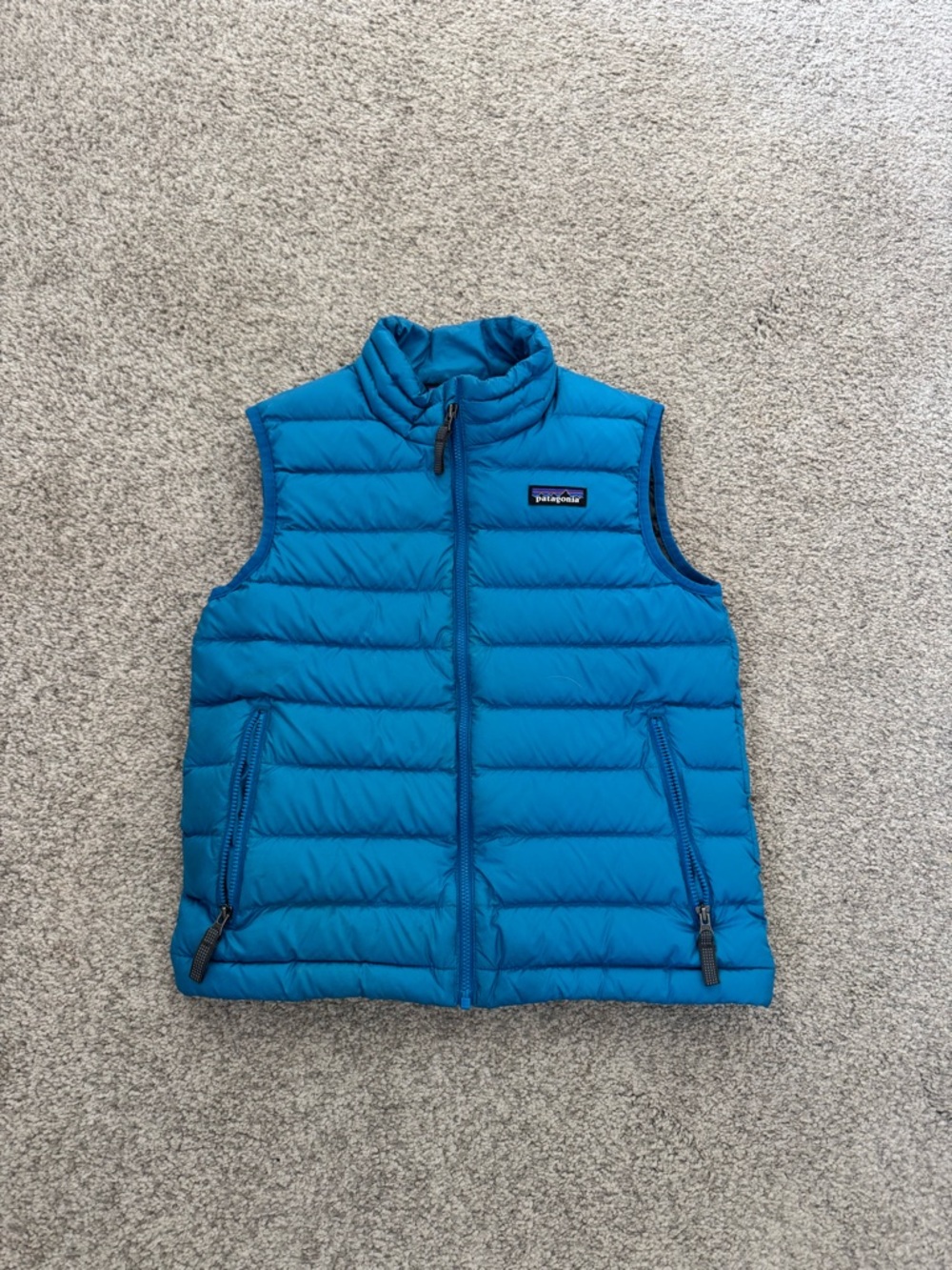Patagonia Kids Teal Blue Quilted Down Vest